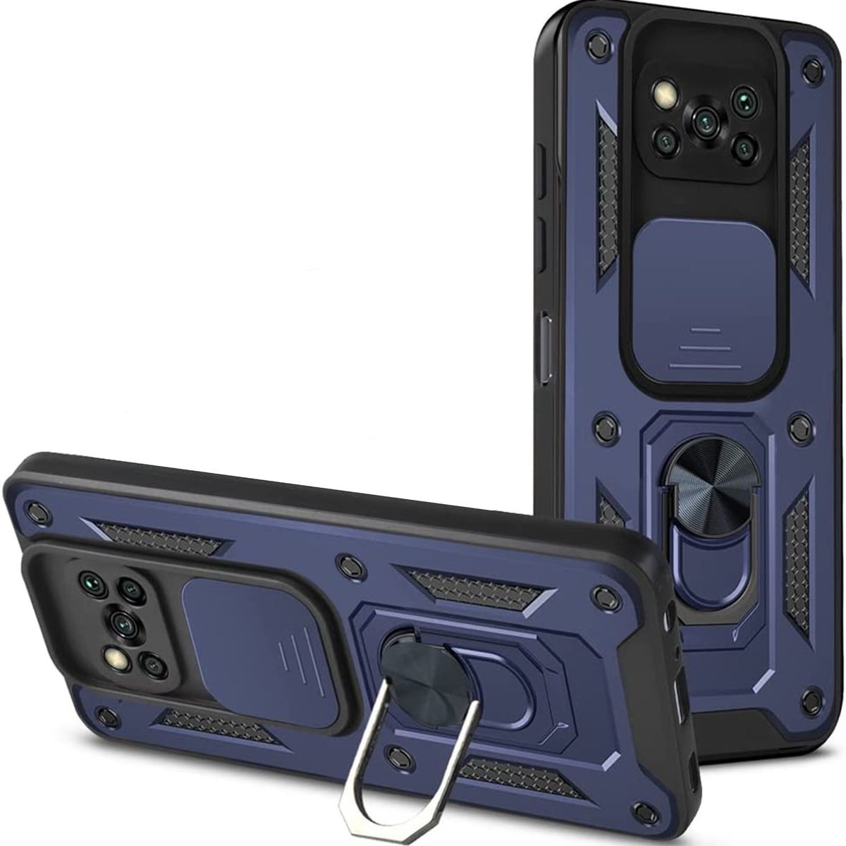 GENERICO - Funda Estuche Case Slider Compatible Con Xiaomi Poco X3 y X3 Pro Azul