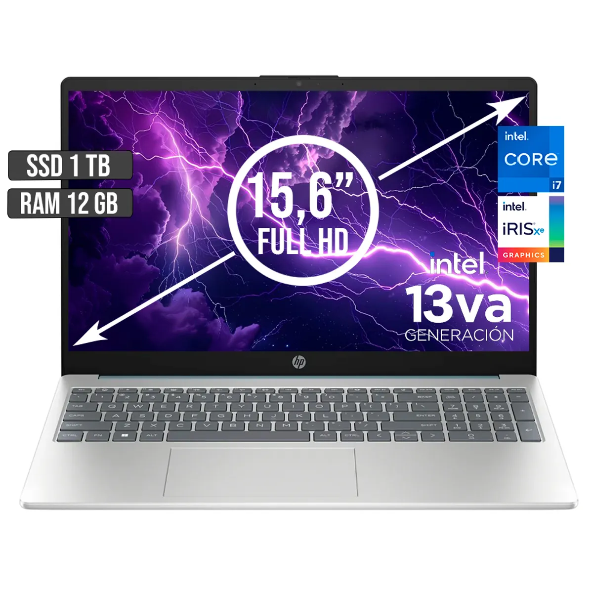 HP - PORTATIL HP INTEL CORE I7-1355U SSD 1TB RAM 12GB LED 15,6 FULL HD