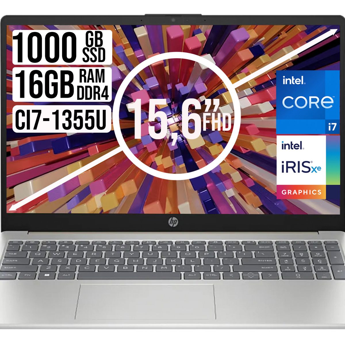 HP - PORTATIL HP INTEL CORE I7-1355U SSD 1TB RAM 16GB LED 15,6 FULL HD