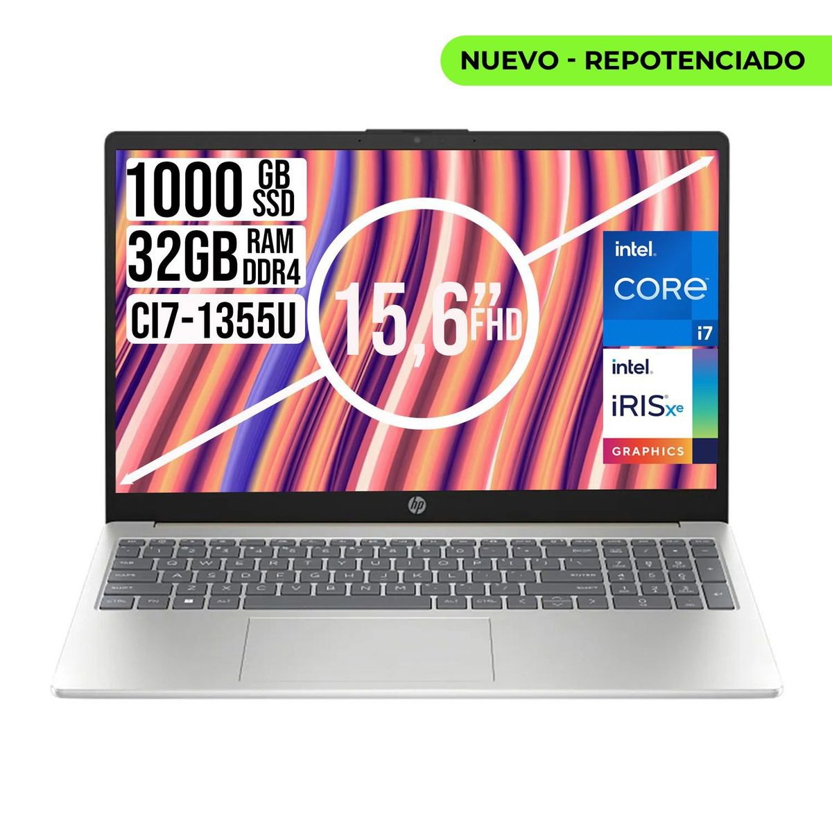 HP - PORTATIL HP INTEL CORE I7-1355U SSD 1TB RAM 32GB LED 15,6 FULL HD