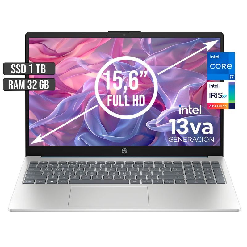 HP - PORTATIL HP INTEL CORE I7-1355U SSD 1TB RAM 32GB LED 15,6 FULL HD