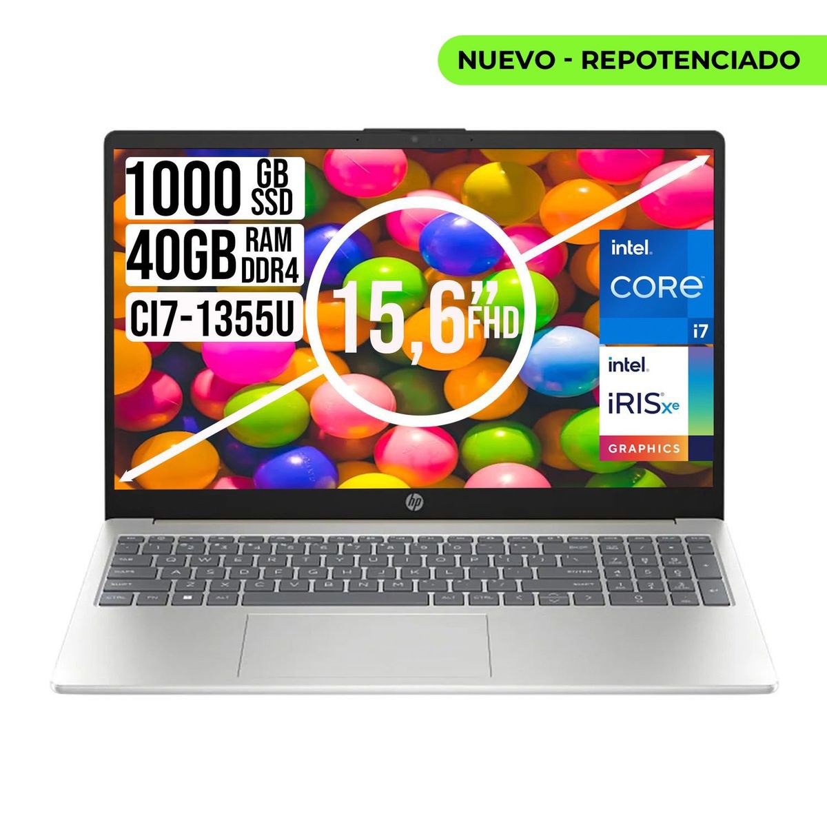 HP - PORTATIL HP INTEL CORE I7-1355U SSD 1TB RAM 40GB LED 15,6 FULL HD