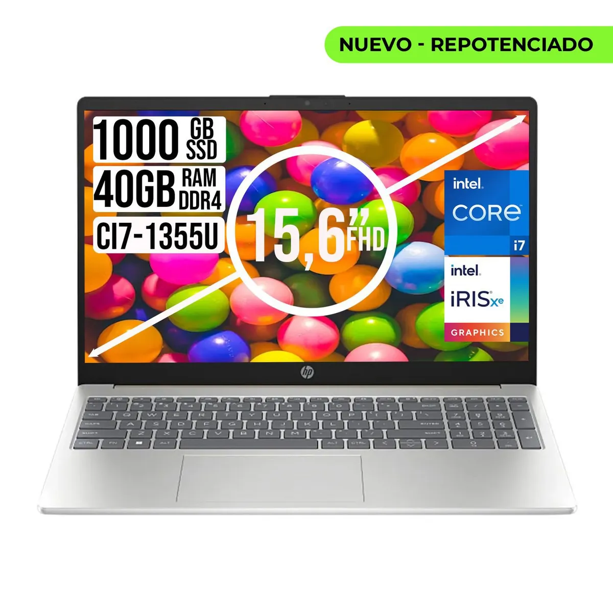 HP - PORTATIL HP INTEL CORE I7-1355U SSD 1TB RAM 40GB LED 15,6 FULL HD