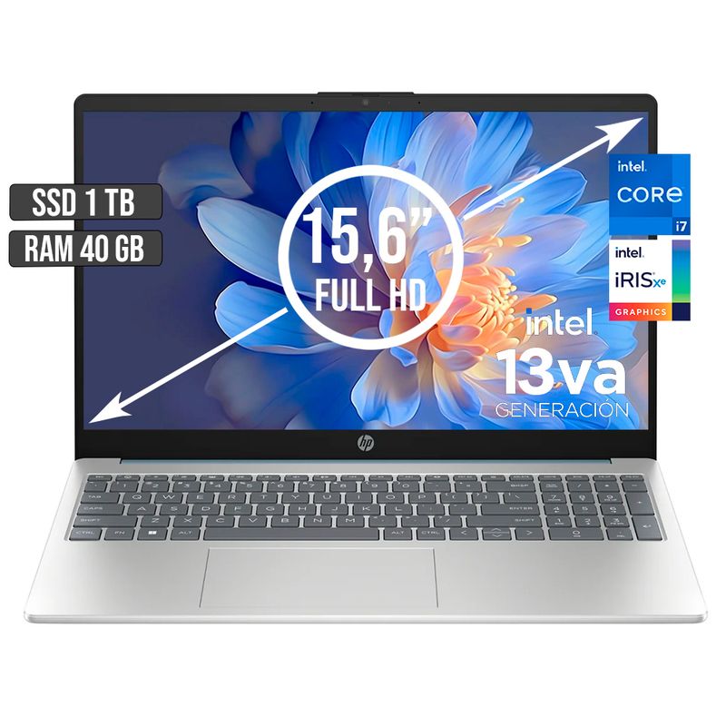 HP - PORTATIL HP INTEL CORE I7-1355U SSD 1TB RAM 40GB LED 15,6 FULL HD