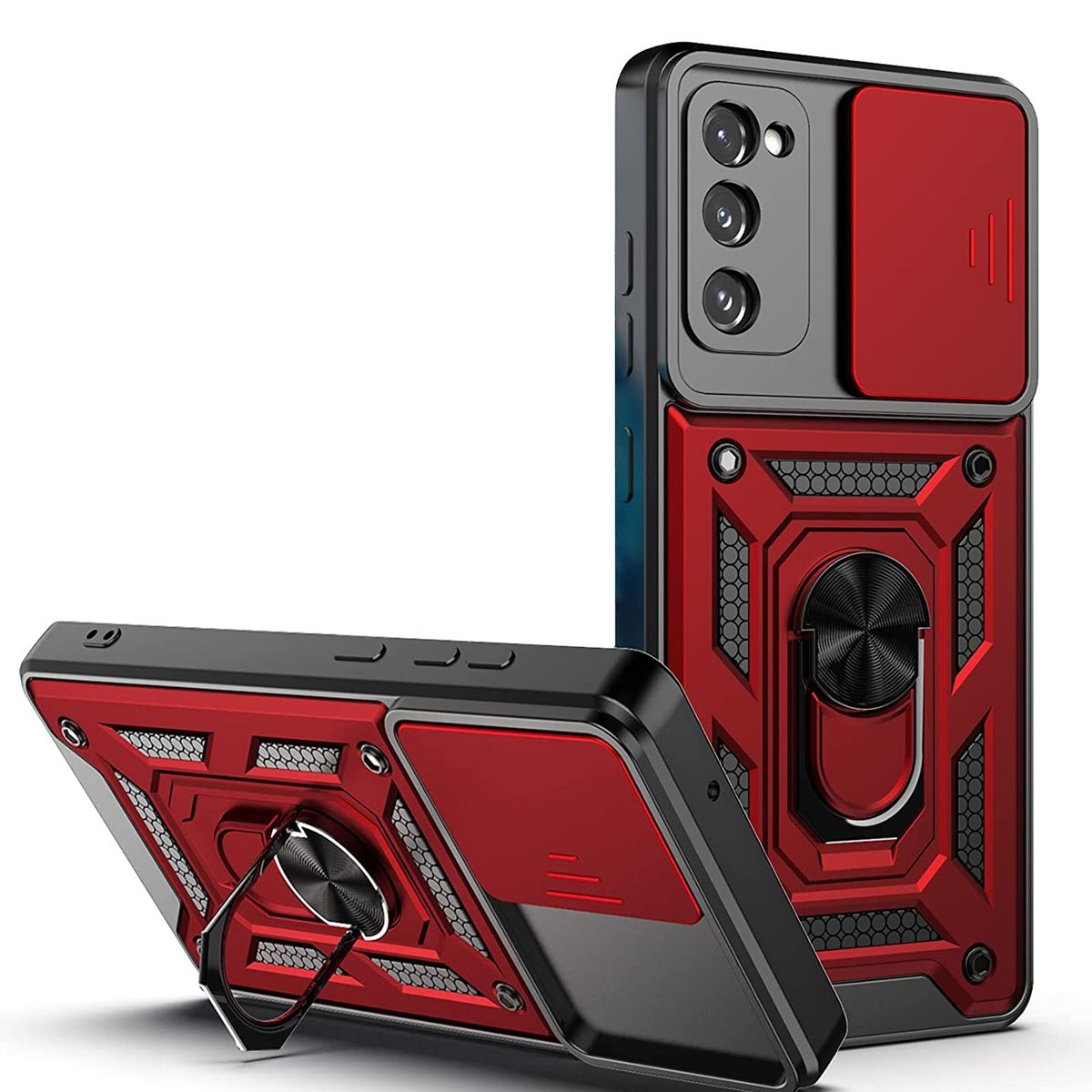 GENERICO - Funda Estuche Case Slider Compatible Con Samsung S20 FE Rojo