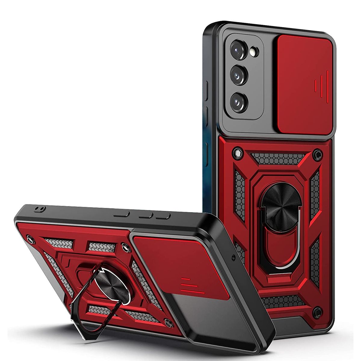 GENERICO - Funda Estuche Case Slider Compatible Con Samsung S20 FE Rojo