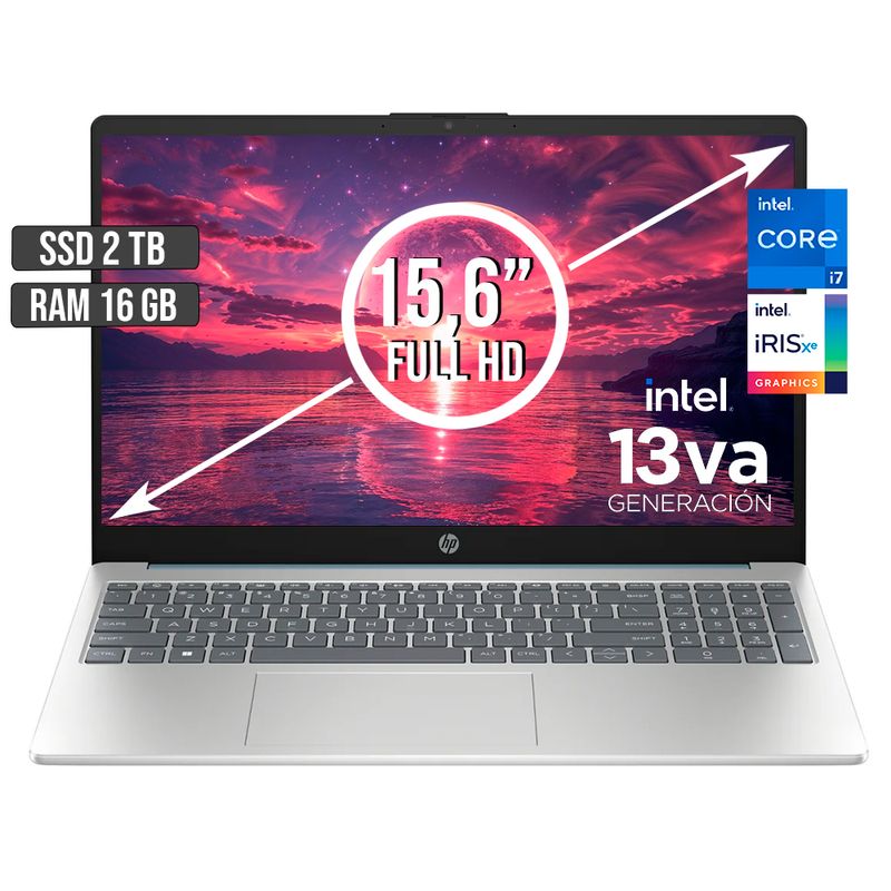 HP - PORTATIL HP INTEL CORE I7-1355U SSD 2TB RAM 16GB LED 15,6 FULL HD