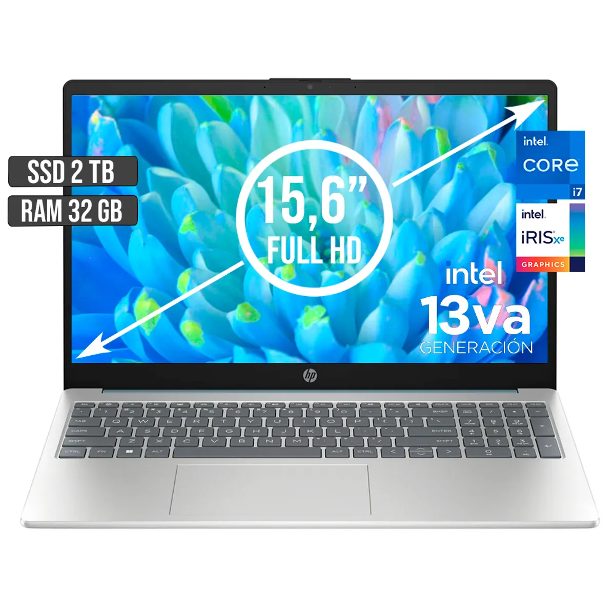 HP - PORTATIL HP INTEL CORE I7-1355U SSD 2TB RAM 32GB LED 15,6 FULL HD
