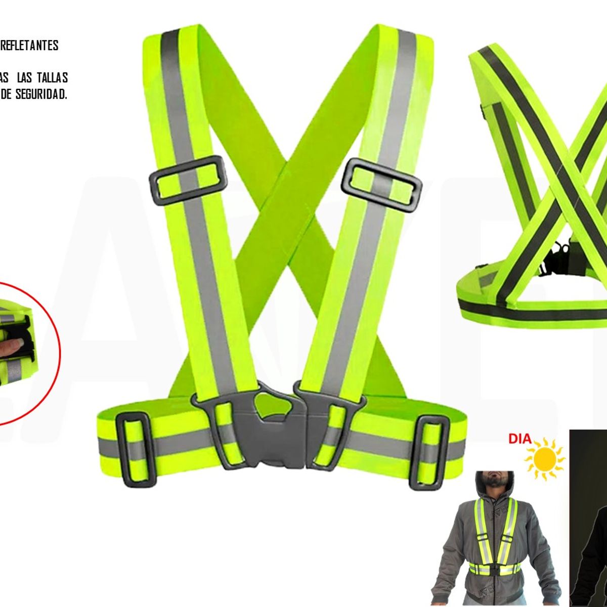 LAVEF - Chaleco Reflectivo De Seguridad Para Moto - Cicla - Deportes