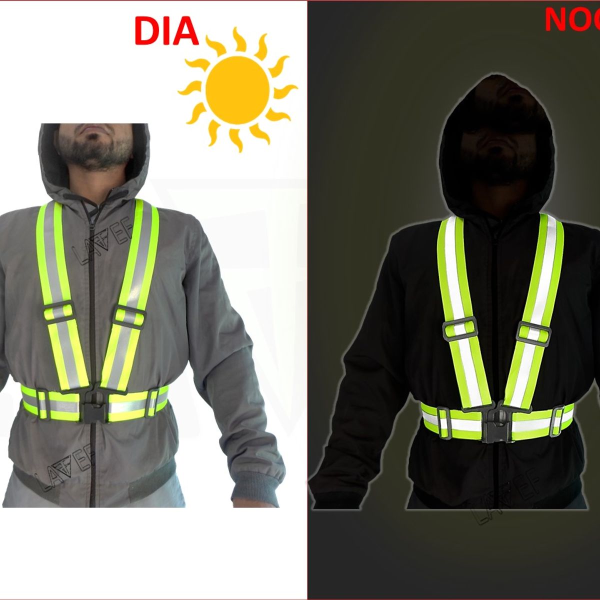 LAVEF - Chaleco Reflectivo De Seguridad Para Moto - Cicla - Deportes