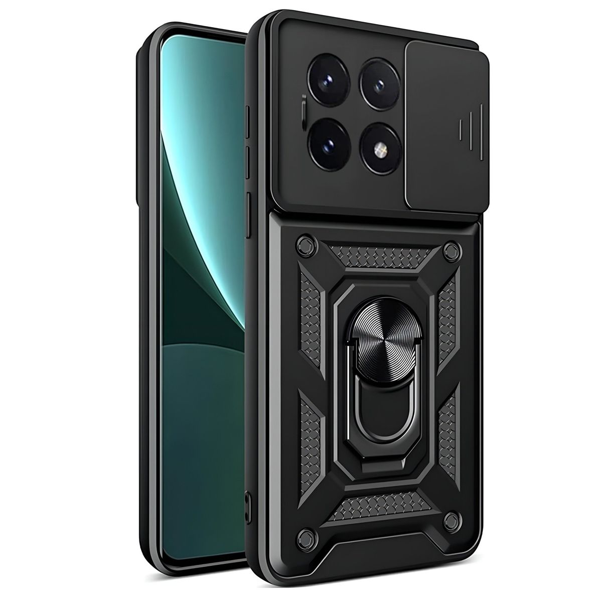 GENERICO - Funda Estuche Case Slider Compatible Con Xiaomi Poco X6 Pro 5G Negro