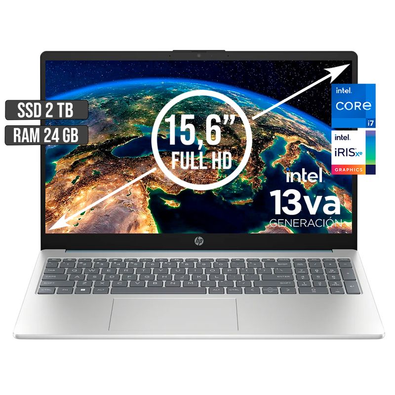 HP - PORTATIL HP INTEL CORE I7-1355U SSD 2TB RAM 24GB LED 15,6 FULL HD