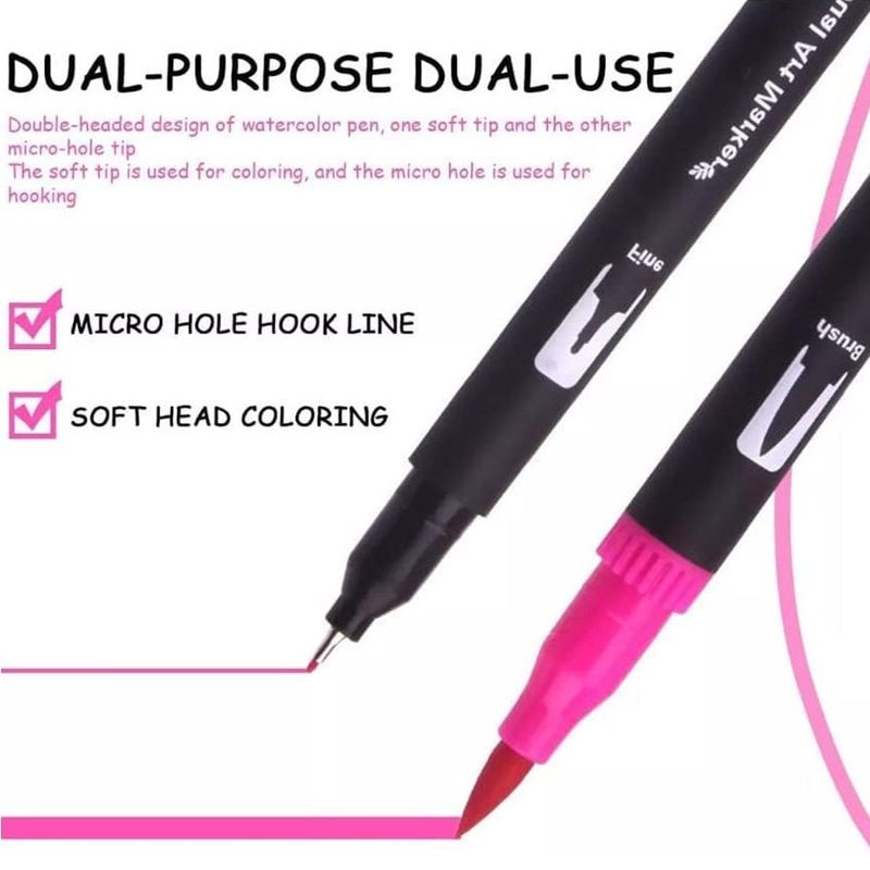 GENERICO - Estuche Marcadores Doble Punta Pincel - Lettering 120pcs
