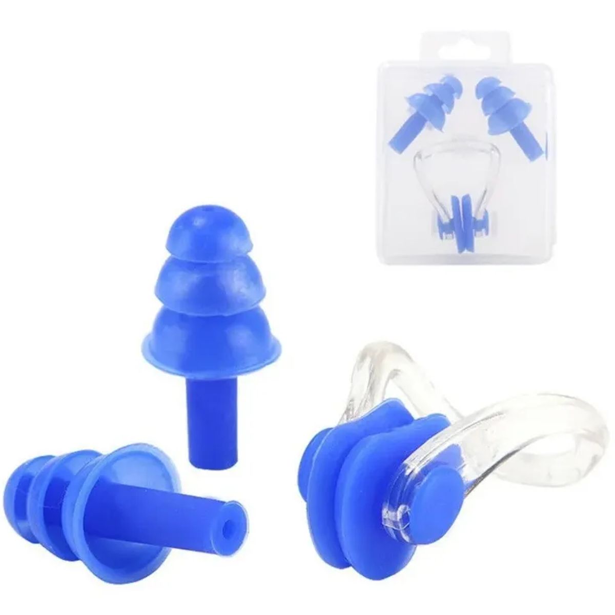 GENERICO - Kit Tapa Oídos Y Nariguera Set Natación Silicona + Estuche