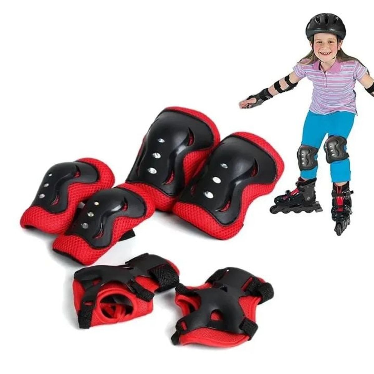 GENERICO - Kit Protección Patinaje Set Codera Muñequera Rodillera Niños