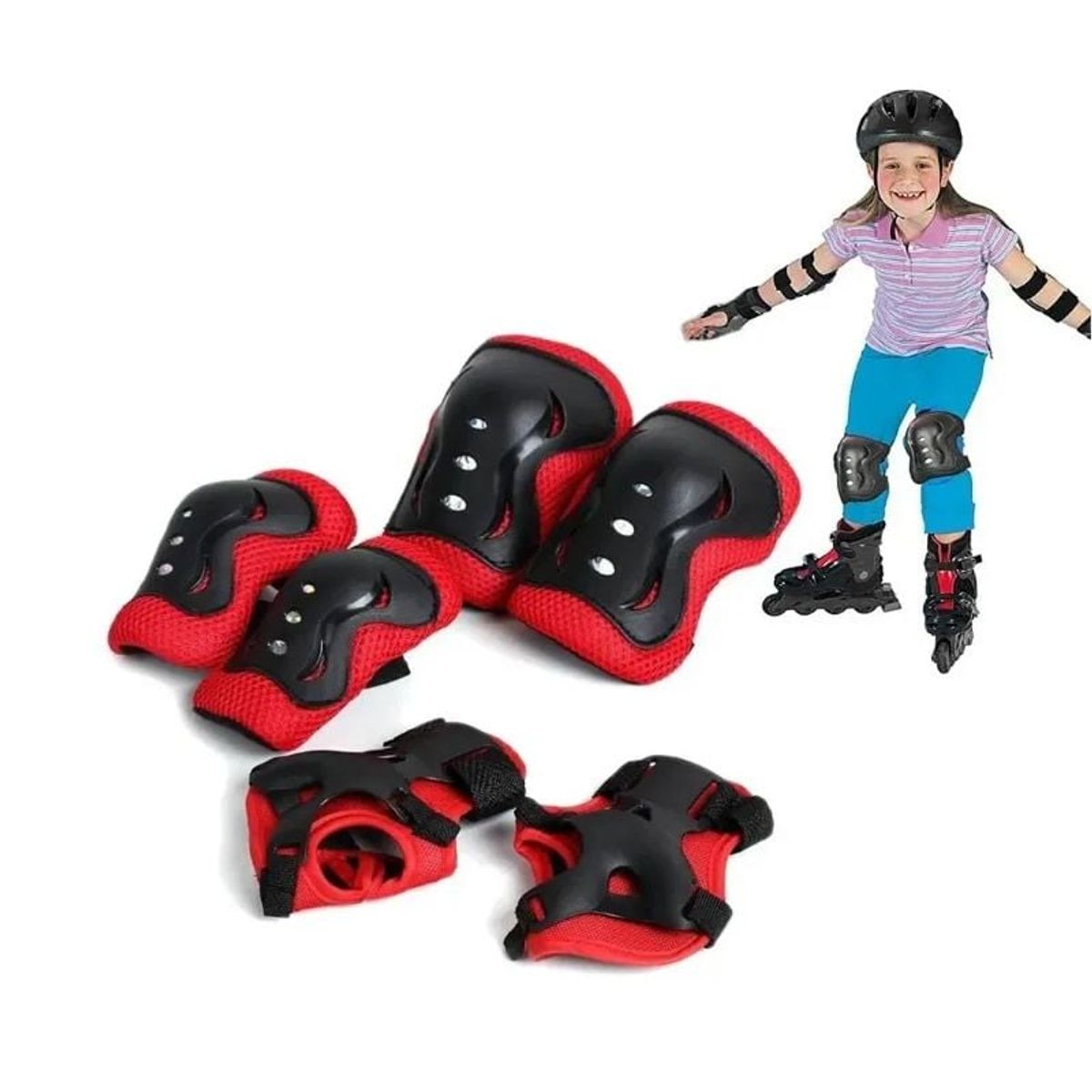 GENERICO - Kit Protección Patinaje Set Codera Muñequera Rodillera Niños
