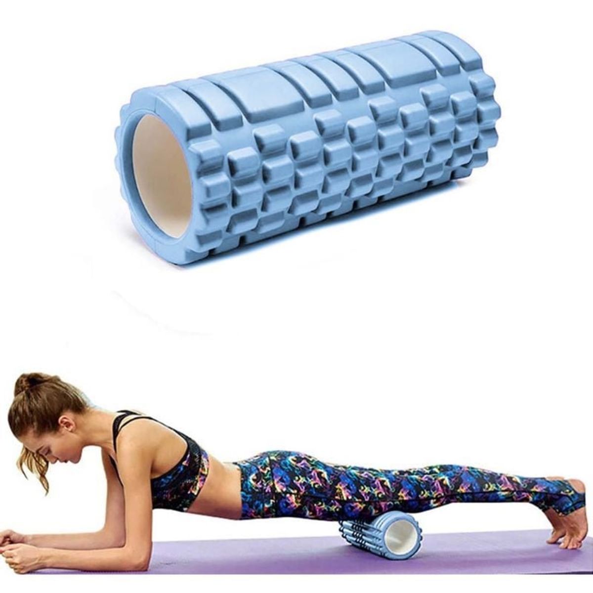 GENERICO - Rodillo Roller Foam Espuma Grabado Yoga Pilates Gym 30 X 8cm