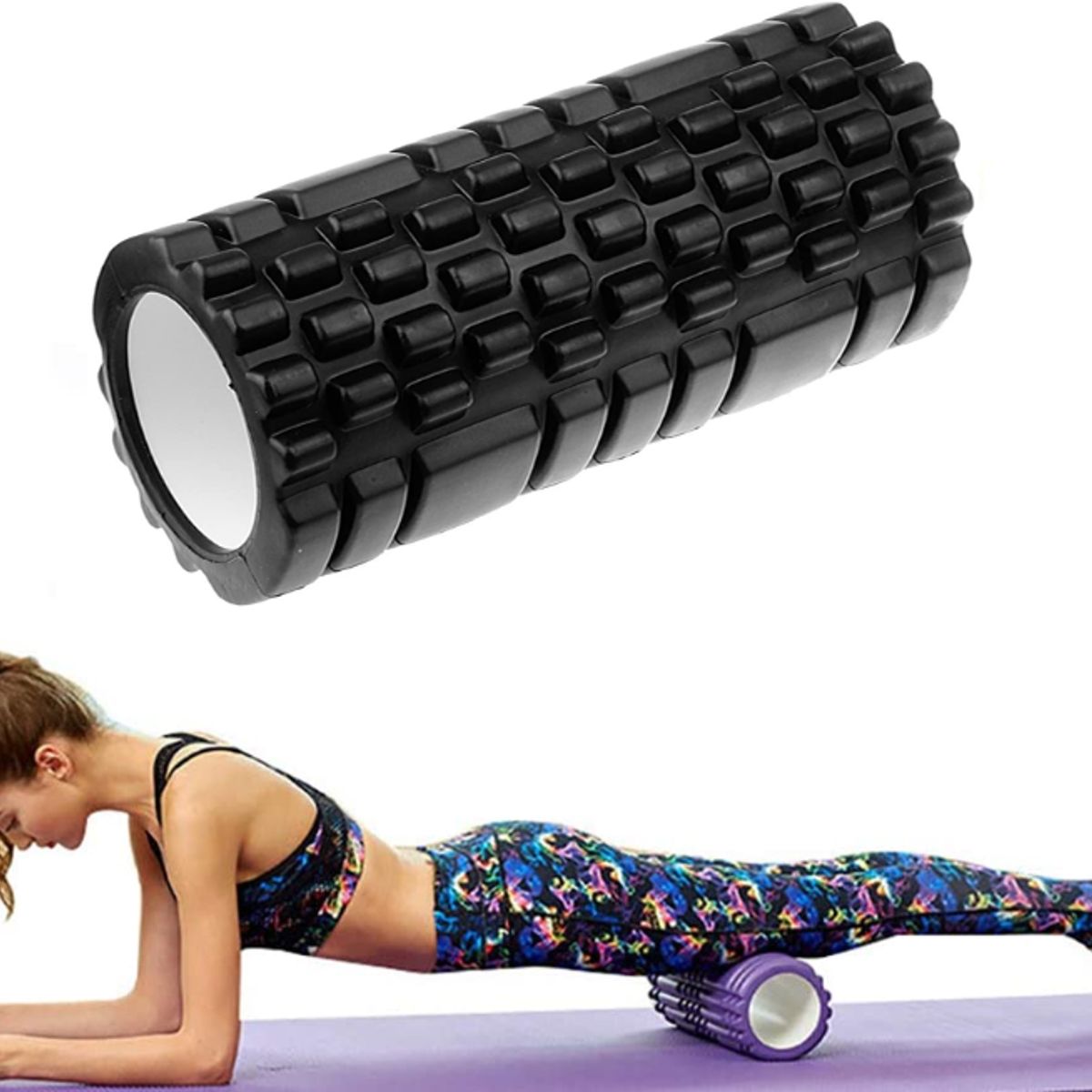 GENERICO - Rodillo Roller Foam Espuma Grabado Yoga Pilates Gym 30 X 8cm