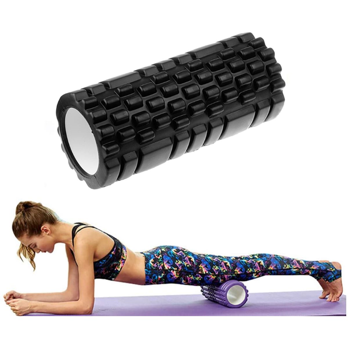 GENERICO - Rodillo Roller Foam Espuma Grabado Yoga Pilates Gym 30 X 8cm