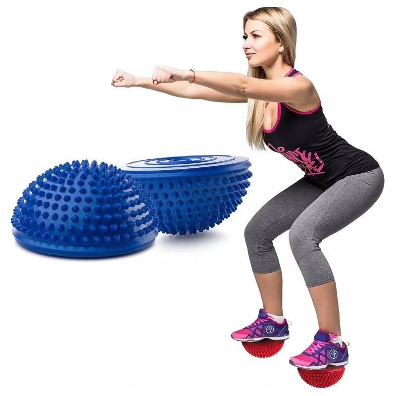 GENERICO - Mini Bosu Cojín Inestable Balón Masajeador Yoga Pilates Gym.