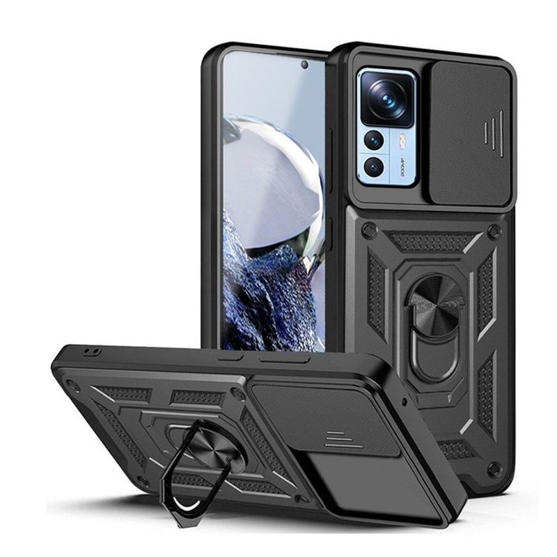 GENERICO - Funda Estuche Case Slider Compatible Con Xiaomi 12T Y 12T Pro Negro