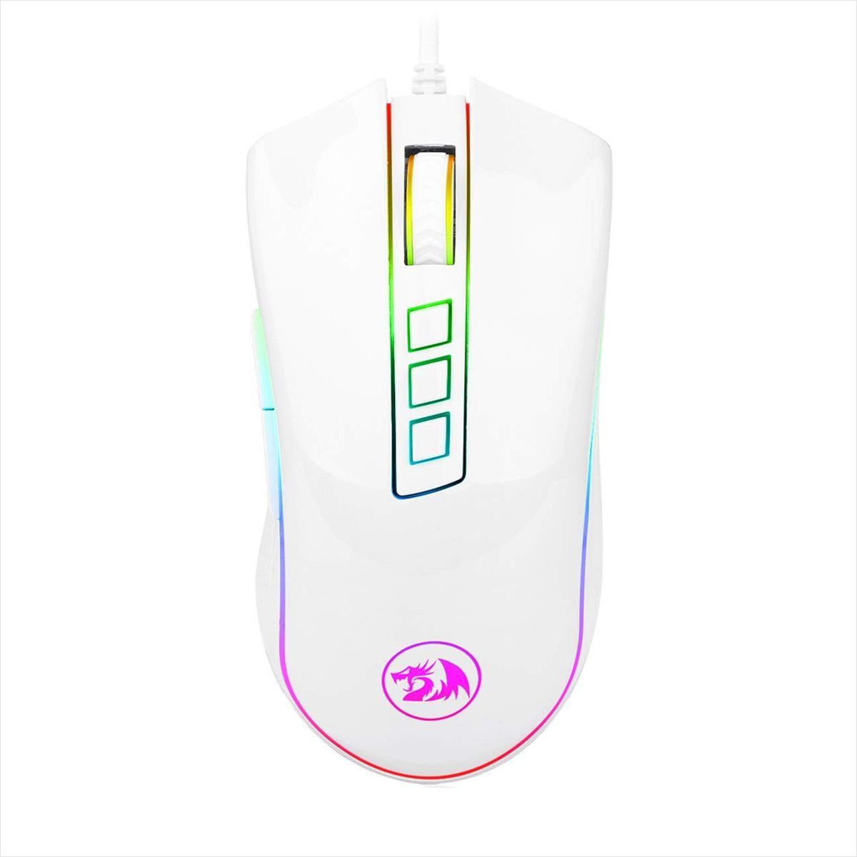 REDRAGON - Mouse Gamer Redragon M711 Cobra Chroma, 10000dpi / 9 Botones Blanco