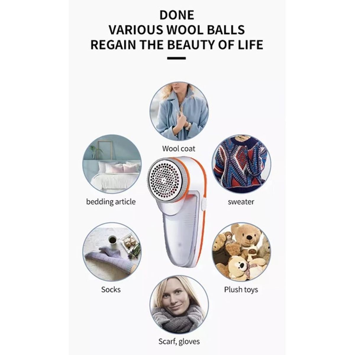 GENERICO - Quitamotas Eléctrico Removedor Lanas Pelusas Motas