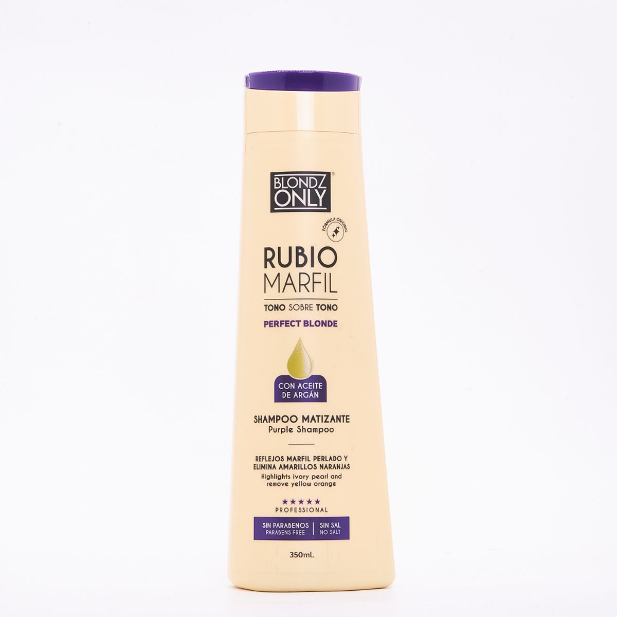 GENERICO - Blondz Only Shampoo Matizante Rubio Marfil con Aceite de Argán 350 ML