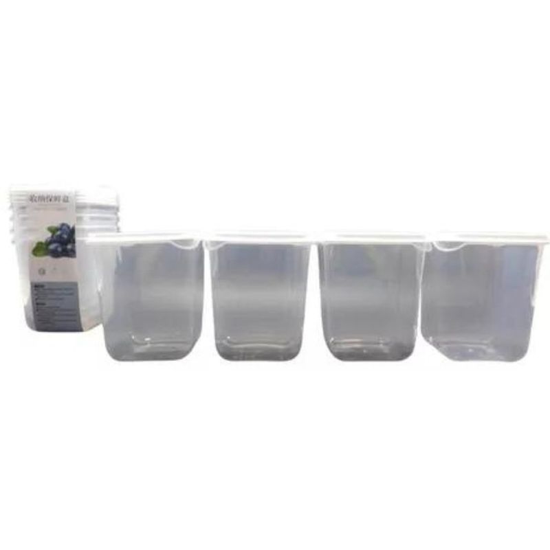 MAZUGI - Caja Almacenamiento Con Tapa Recipiente Utensilios Cocina X4