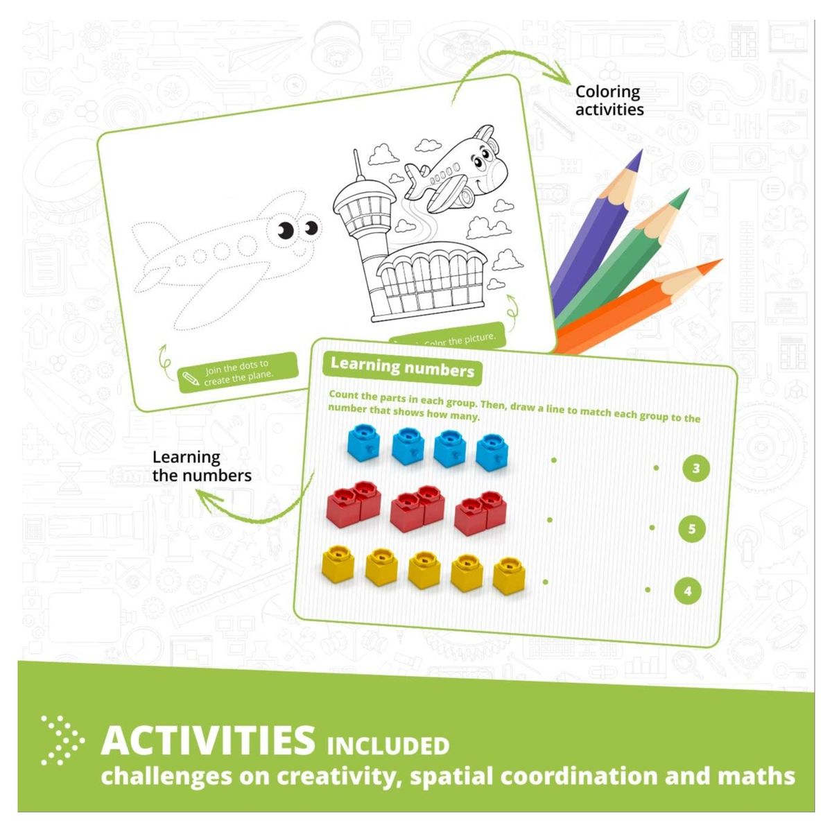 ENGINO - Juego De Construcción Aeroplano 5 En 1 Bloques Para Armar