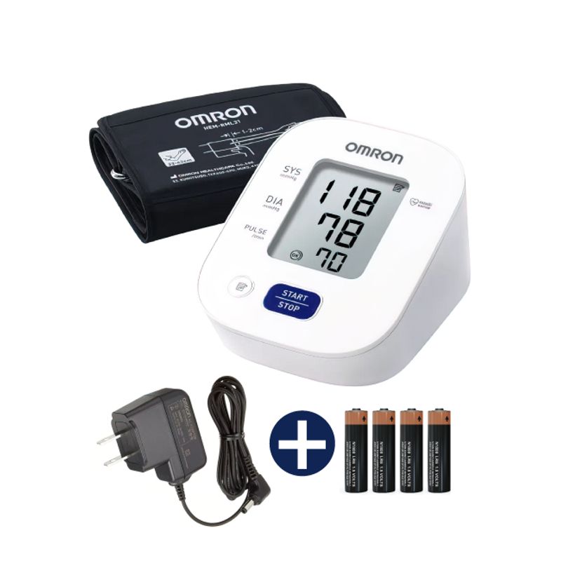 OMRON - Tensiómetro de brazo auto hem-7142 + Adaptador de CA HHP-AM01 LA OMRON