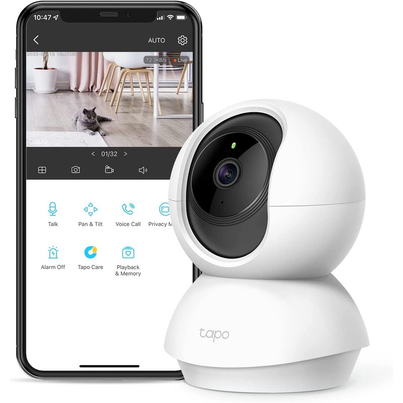 GEF - Tp-link Cámara Ip Wifi Robótica Full Hd  Audio Tapo C200 Color Blanco