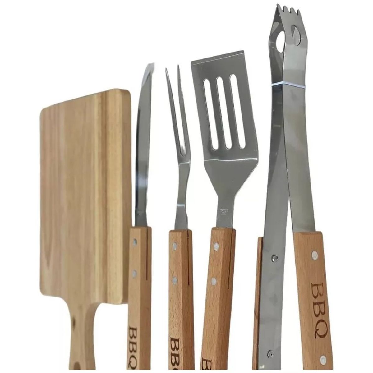 ONE PIXEL - Juego Para Asado Con Tabla De Bambu Y Estuche BBQ