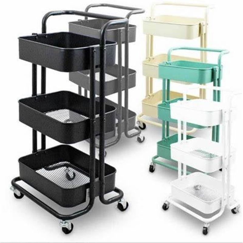 GENERICO - Carrito organizador multiusos de 3 Niveles - blanco