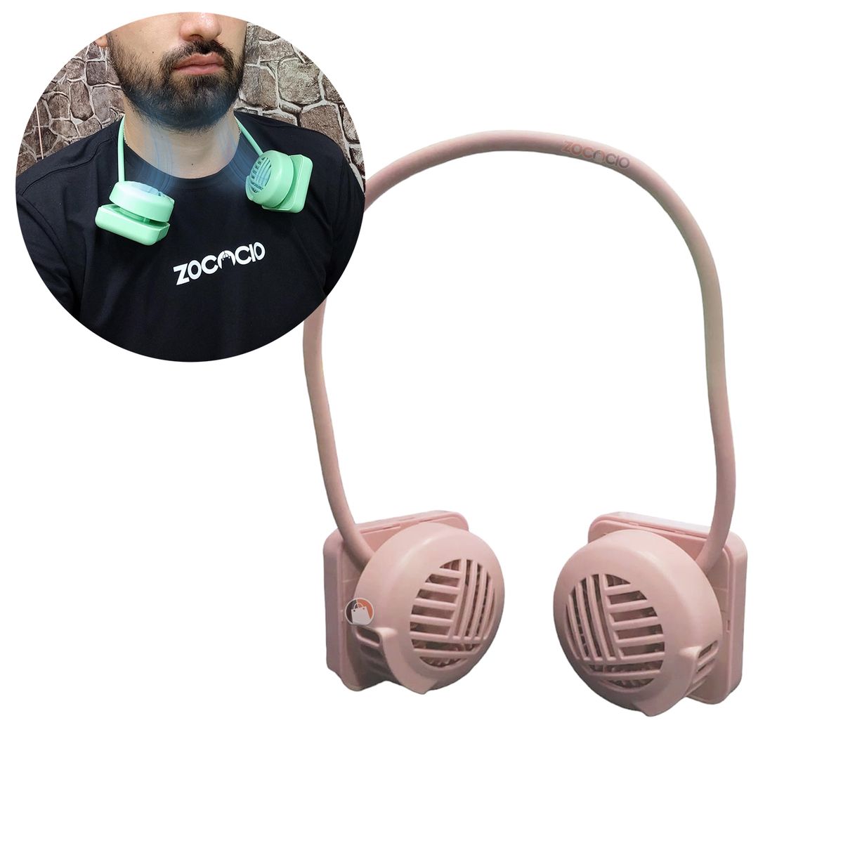 ZOCOCIO - Ventilador De Cuello Flexible Aire Acondicionado Personal Rosado