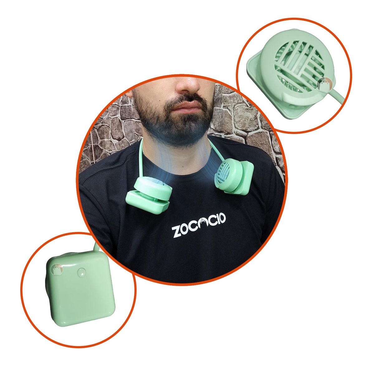 ZOCOCIO - Ventilador De Cuello Flexible Aire Acondicionado Personal Rosado