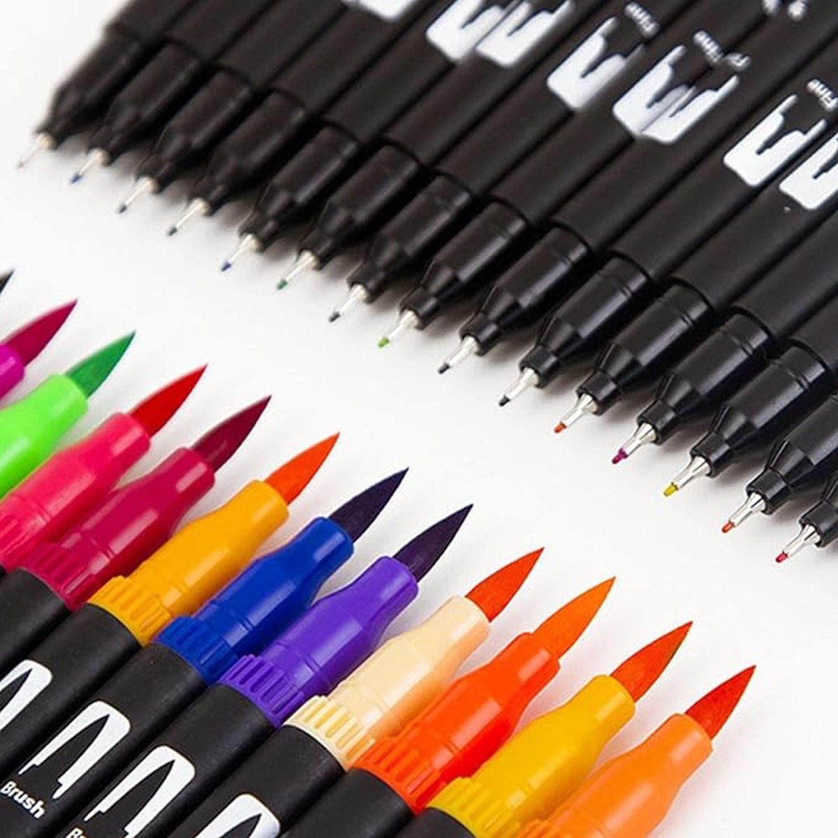 GENERICO - Estuche Marcadores Doble Punta Pincel - Lettering 72pcs