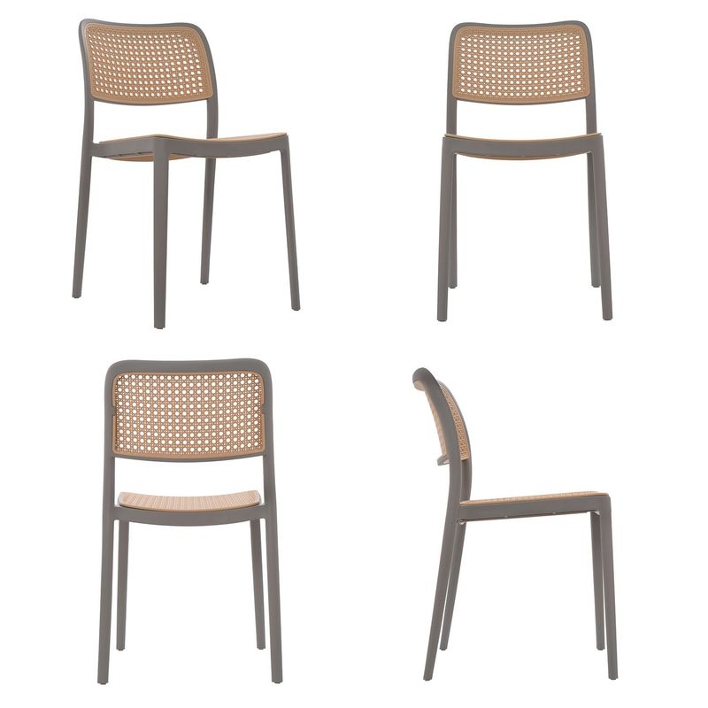 BONNO - Set X 4 Und Silla Diseño Net Gris Bonno