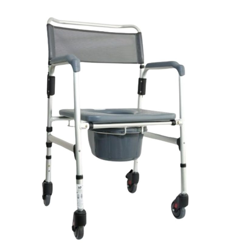 GENERICO - SILLA SANITARIA Y DUCHA EN ALUMINIO CON ESPALDAR
