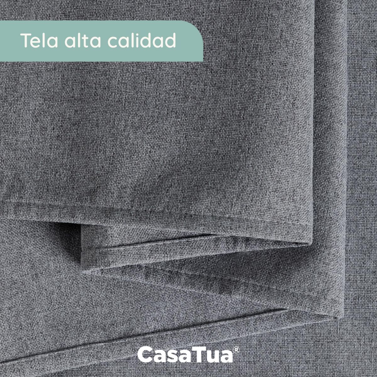 CASATUA - Cortinas Blackout 100% Casatua 2Paños 140x220 Lino Doble - Gris oscuro