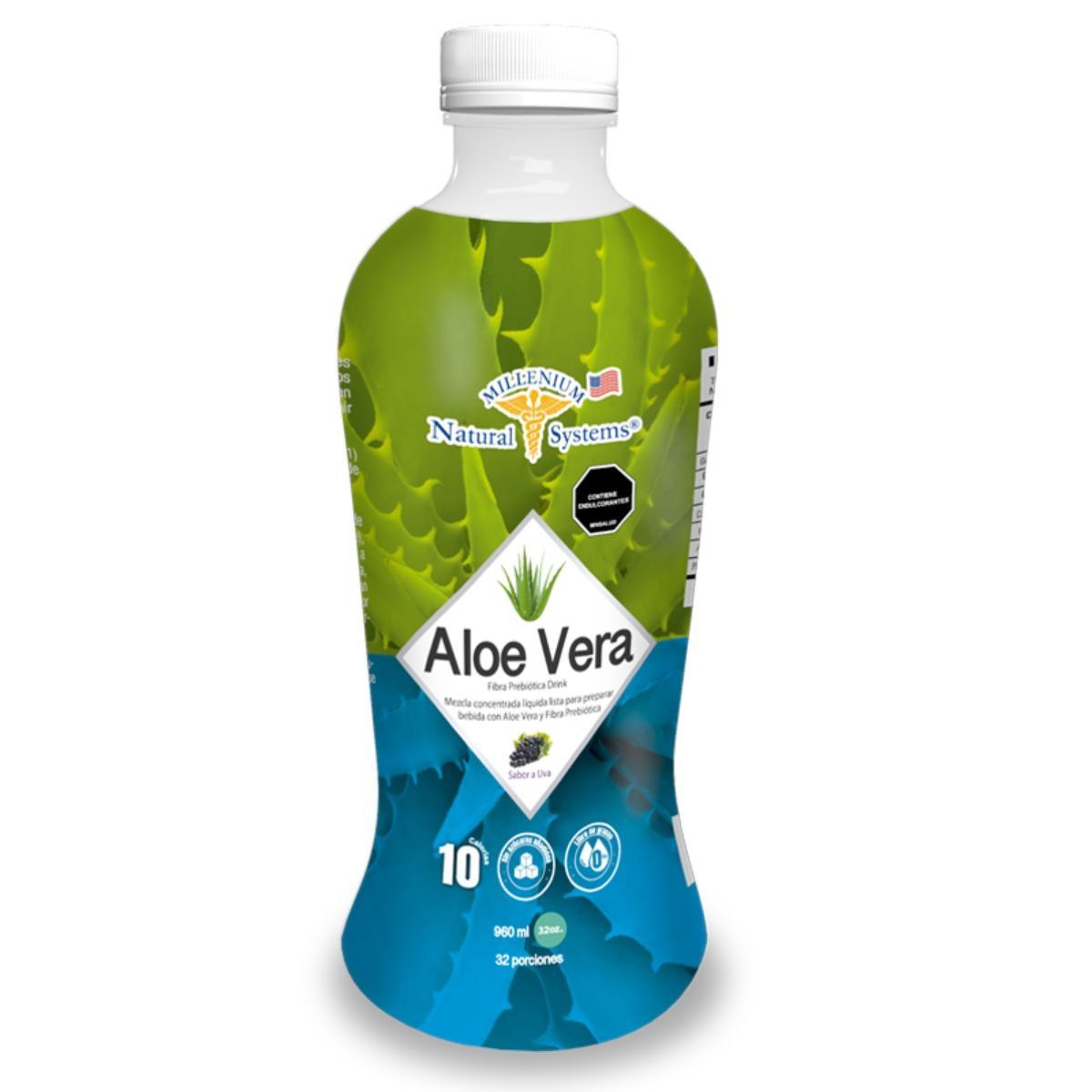NATURAL SYSTEM - Aloe Vera + Fibra Prebiótica Drink 32 Oz Natural System