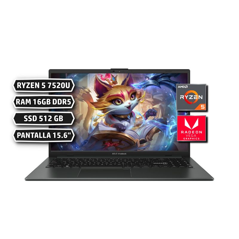 ASUS - Portátil Asus Vivobook Go 15 E1504FA Ryzen 5 7520u Ram 16gb Ssd 512gb