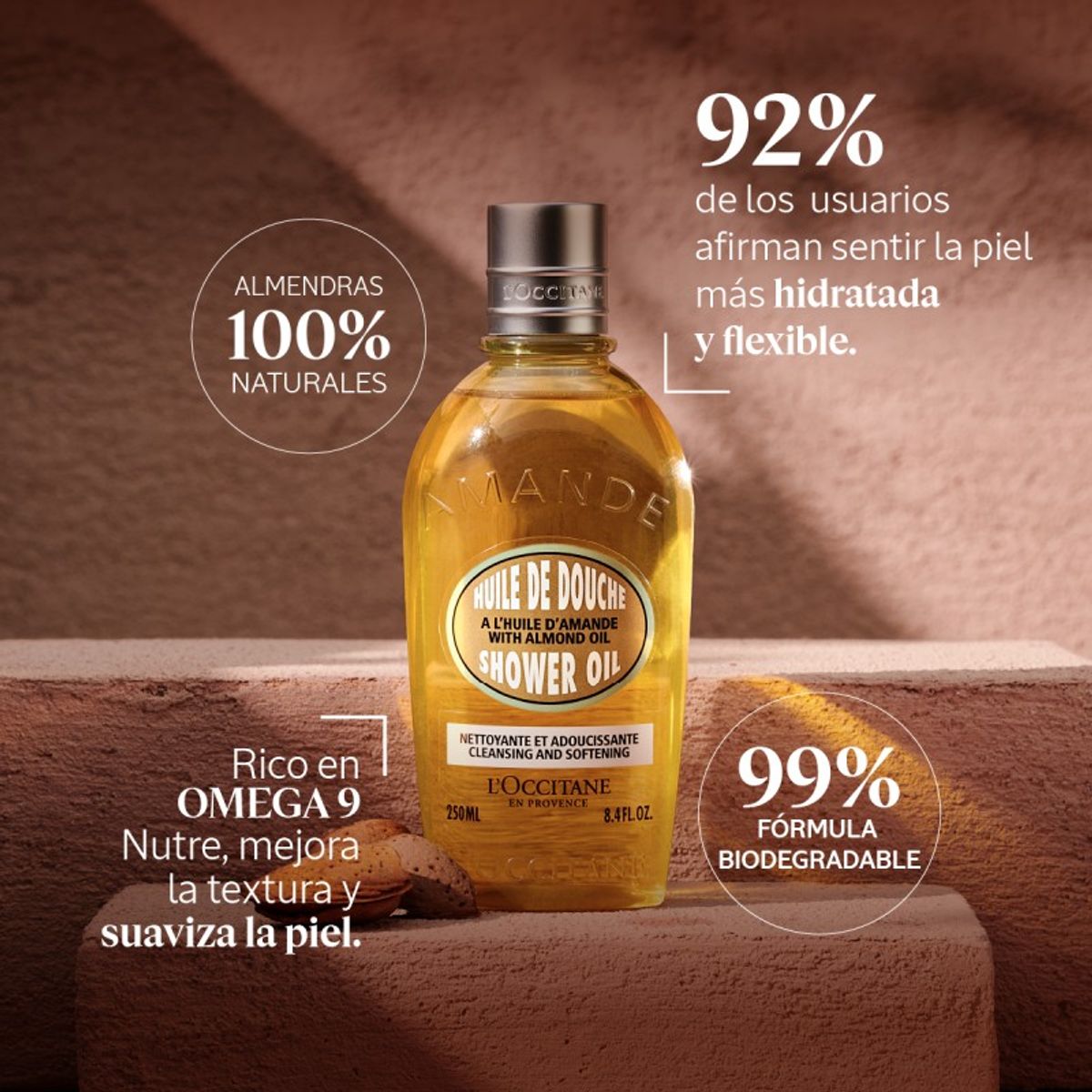 LOCCITANE - Aceite de ducha de Almendras 250ml
