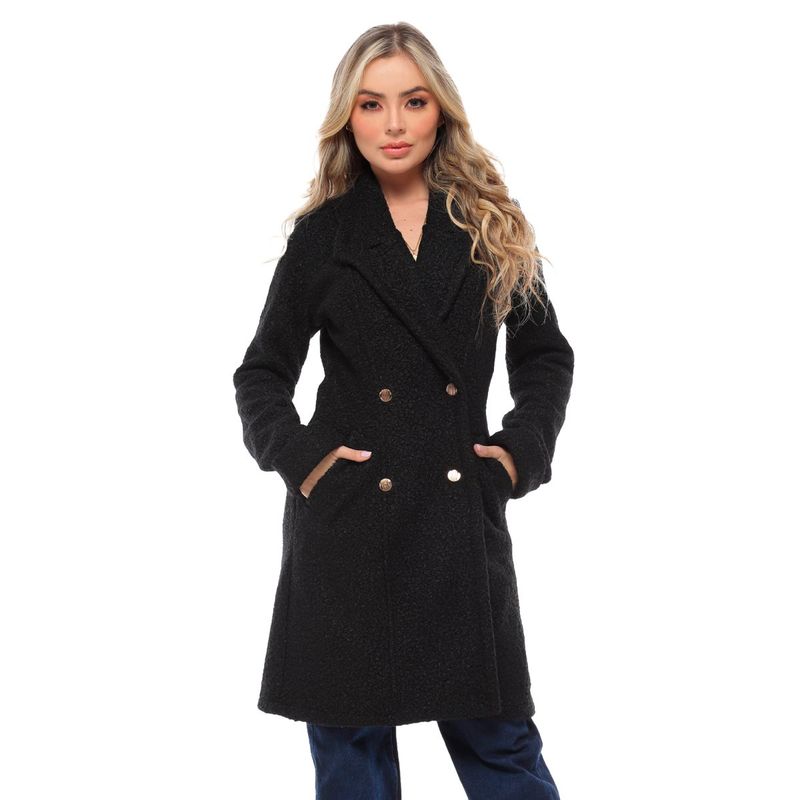 SYK - Gaban Para Mujer De Paño Boucle Abrigo largo