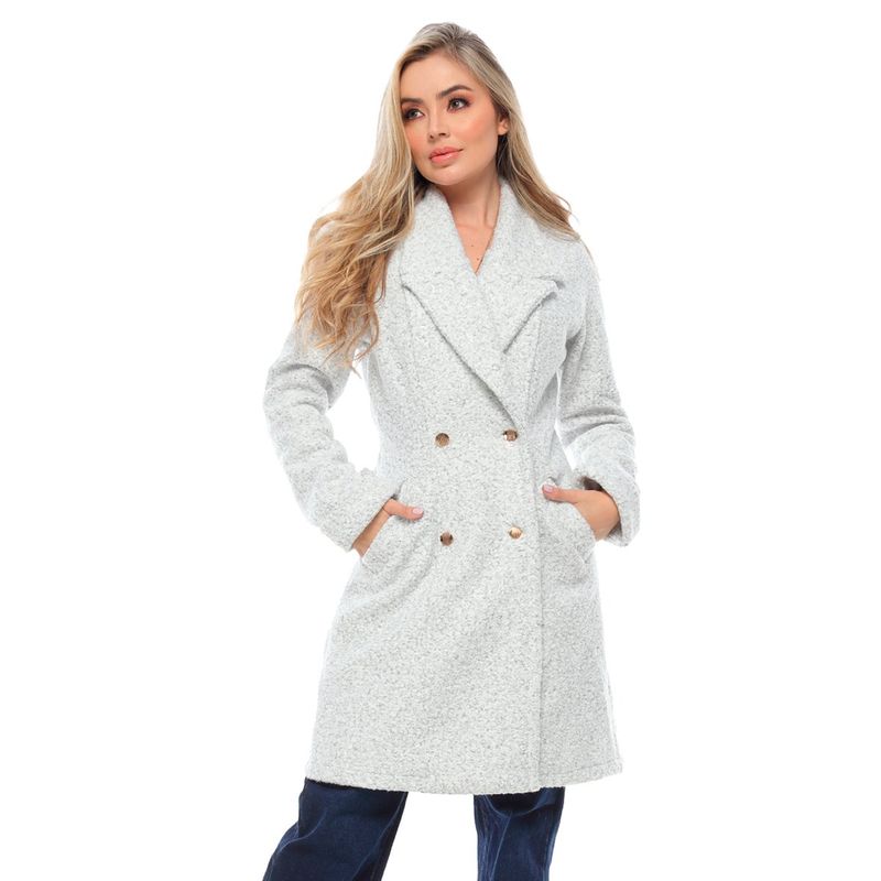 SYK - Gaban Para Mujer De Paño Boucle Abrigo largo