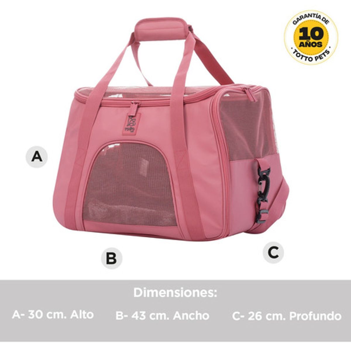 TOTTO - Tula cargador de mascota Marley Rosado