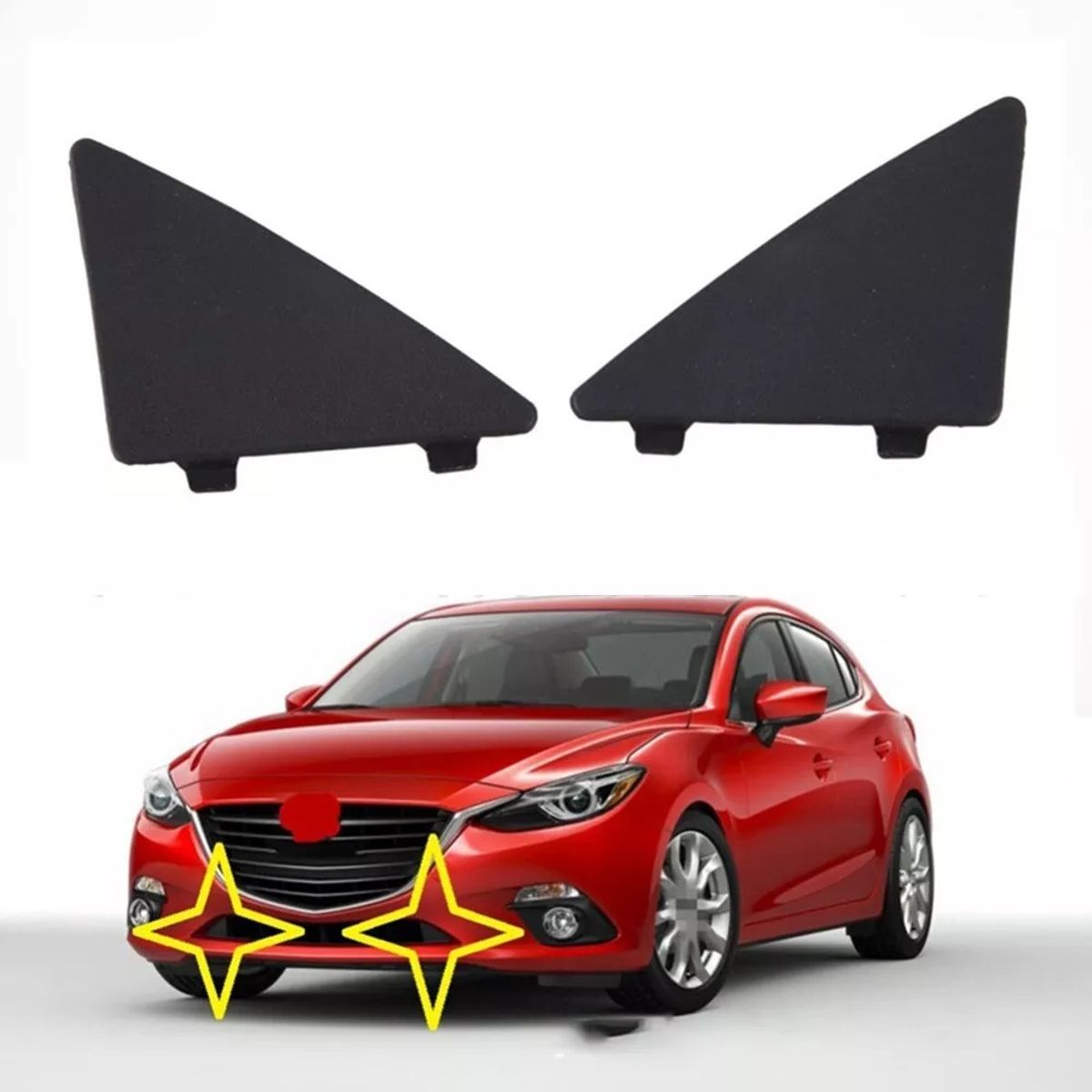 GENERICO - accesorios mazda 3 tapa rejilla bomper delantero mod 2014-16
