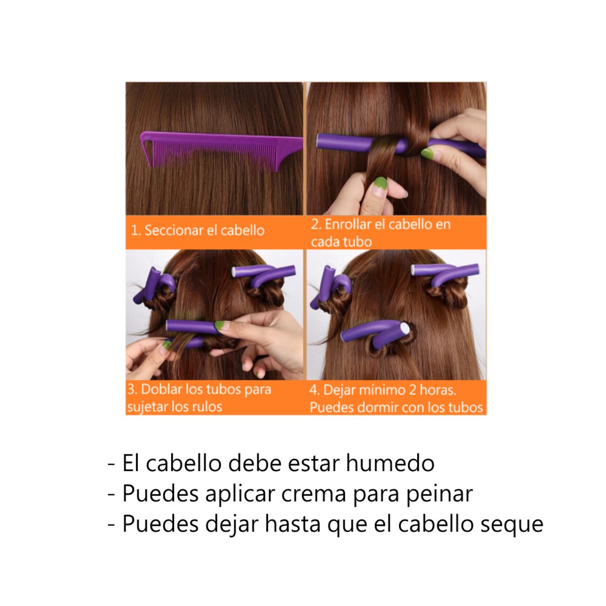 GENERICO - Rulos x 10 Chumis Rizador Tubos Cilindros Ondas De Cabello Rizado