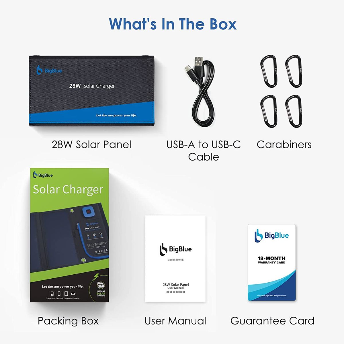 GENERICO - Cargador Solar 28w Bigblue 3 Puertos Usb 4 Paneles