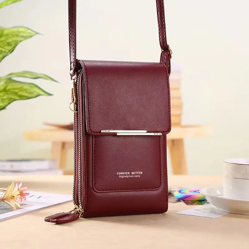 GENERICO - Billetera Bolso Porta Celular Manos Libres Mujer + Obsequio_.